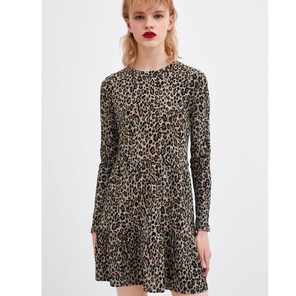 Zara Leopard Print Dress - Perfect for Winter w Booties! - Picture 5 of 5